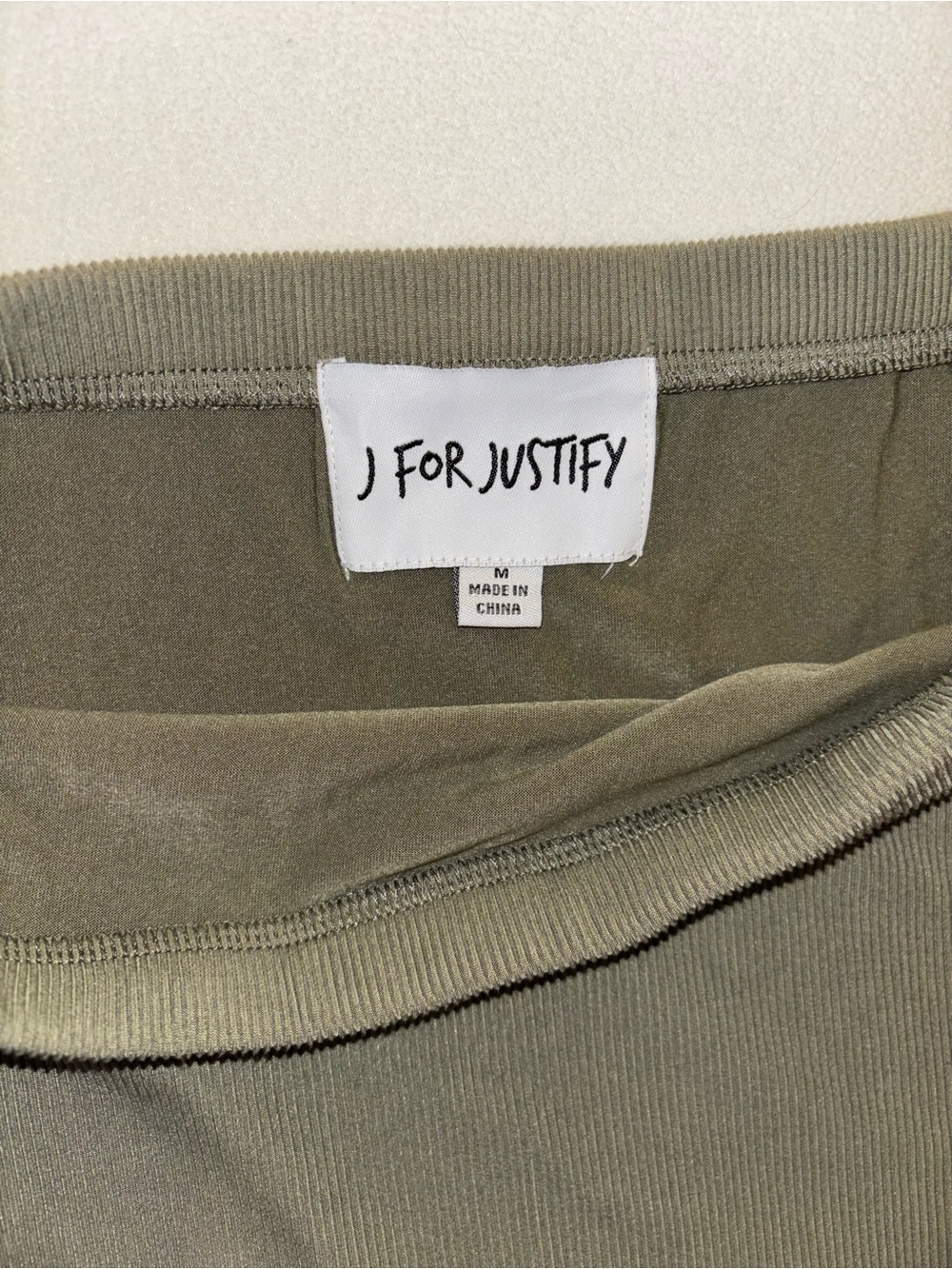 NWT Side Slit J For Justify Olive Ribbed Midi Skirt Medium - Picture 8 of 10